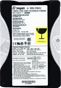 FESTPLATTE SEAGATE 6.4GB ST36421A U Series 4 5400U/min 256KB ATA IDE 3.5" Zoll - Bild 1 von 3