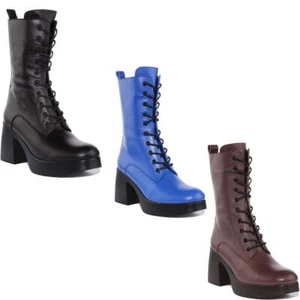 Justinreess England Frida Cuero Suave Botas de Plataforma Marrón Mujer EE. UU. 5 - 10 - Imagen 1 de 19
