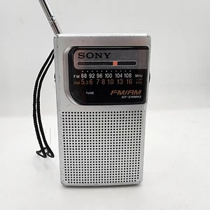 Sony Portable FM/AM Radio ICF-S10MK2 Pocket Silver Tested Works - Picture 1 of 8