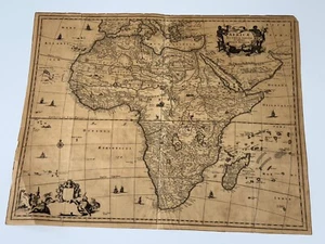 Antique Jacob van Meurs Map Africae Accurata Tabula Circa 1670 w Africa Animals - Picture 1 of 13
