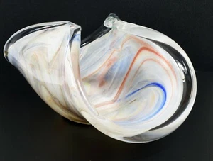 Schöne Form Murano Weiß Kristall Kunst Glas Schale - Bild 1 von 5