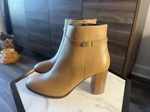 LK Bennett Bryony Camel Leather Belted Ankle Boots US 9 EU 40 - Picture 1 of 8