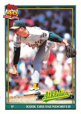 1991 Topps Traded #35T Kirk Dressendorfer Oakland Athletics - Image 1 of 2