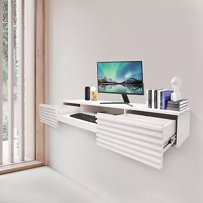 Wall Mounted Desk, Wall Mounted Desk with Pull Out Drawer, Wall Organizer - Image 1 of 4