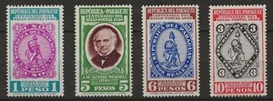 1940 Paraguay - Centenario dei primi francobolli, 4 val. MNH** - Picture 1 of 1