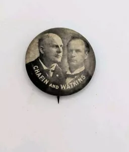 1908 Chafin und Watkins Jugate Prohibition politische Kampagne Pinback-Knopf - Bild 1 von 3