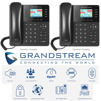 2 Grandstream GXP2135 IP 8 Line 4 SIP Gigabit Enterprise HD Phone Set Bundle - Image 1 of 4