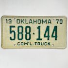1970 United States Oklahoma Commercial Truck License Plate 588-144