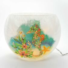 Vase décoratif en verre éclairé Stony Creek hippocampes fleurs d'étoiles de mer 6 pouces SWS15B