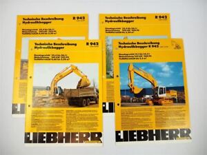 4 Prospekte Liebherr R942 Litronic Hydraulikbagger Techn.Beschreibung 1990-1997
