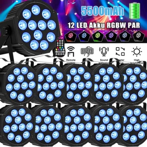 10x 5500mAh RGBW 12 LED Akku PAR Wash Bühnenlicht Wiederaufladbar DMX DJ Party - Bild 1 von 16