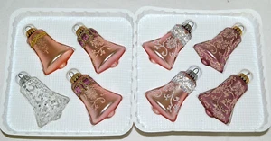 DE COLECCIÓN KREBS CON ALEMANIA ROSA ENCAJE Y BRILLO CAMPANA ÁRBOL DE NAVIDAD ADORNOS - Imagen 1 de 8