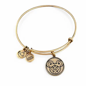 Alex and Ani Disney Parks Mickey Mouse Filigree Icon Bracelet Gold Charm Bangle - Picture 1 of 4