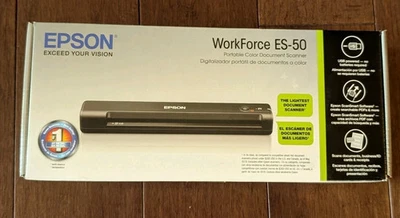 EPSON Workforce ES-50 Black Portable Color Document Scanner- NIB - Image 1 of 4