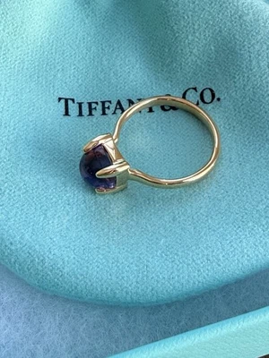 Tiffany & Co Paloma Picasso 18k Yellow Gold Purple Amethyst Ring Band Size 5 - Image 1 of 4