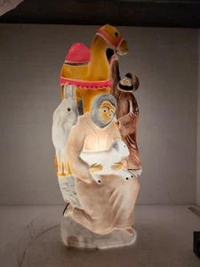 VTG 40" Union Don Featherstone Christmas Nativity One Piece Shepherds Blow Mold - Picture 1 of 9
