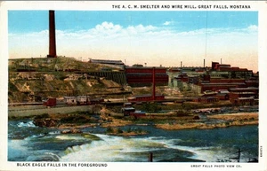 GREAT FALLS, MONTANA POSTKARTE THE A.C.M. SCHMELZ- UND DRAHTMÜHLE - Bild 1 von 2