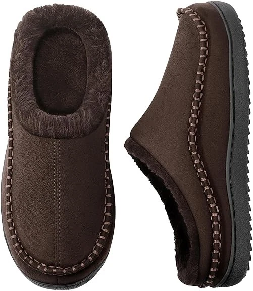 Zapatillas mocasín para hombre interior exterior casa pantuflas cálidas felpa memoria borrosa... Foto 1 de 4