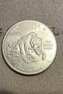 🐻 2008-P Alaska State Quarter – “Extra Claw” Error 🪙 - Image 1 of 4