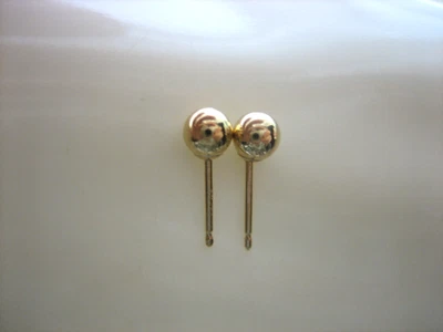 PENDIENTES BOLA CUENTAS ORO AMARILLO 14K 585 DELICADOS VINTAGE Foto 1 de 4