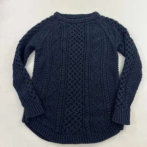 LL Bean Signature Damen Baumwolle Fischer Tunika Pullover Zopfmuster blau SMALL - Bild 1 von 9