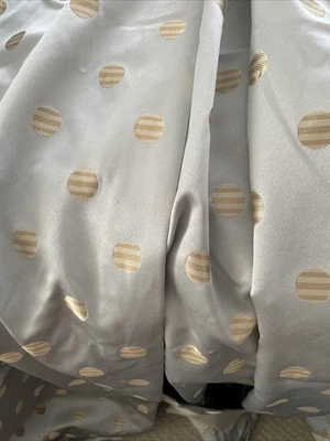 Custom Drapery Panels Silk /Silk Blend? Pleated Lined Beautiful Pattern Pair - Image 1 of 4