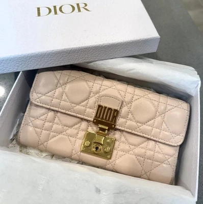 Authentic Christian Dior Addict Pink Cannage Quilt Lambskin Wallet Chain Bag - Image 1 of 4