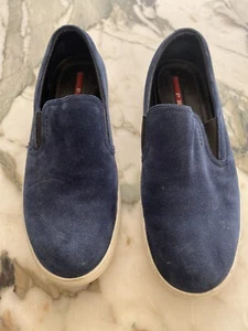 PRADA Herren Relaxed Slipper Blau Wildleder Sneaker Größe 6,5 Van wie Schuhe - Bild 1 von 8