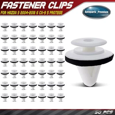50Pcs 12mm Nylon Door Trim Panel Retainer Clips with Seal for Mazda 3 6 CX-9 5 - Image 1 of 4