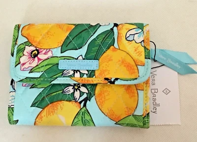 Vera Bradley ~  "Lemon Grove" ~ RFID Euro Compact Wallet ~ NWT - Image 1 of 4