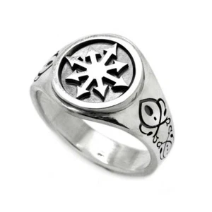 Chaos Magic Star Occult Men Signet Silver 925 - Picture 1 of 12