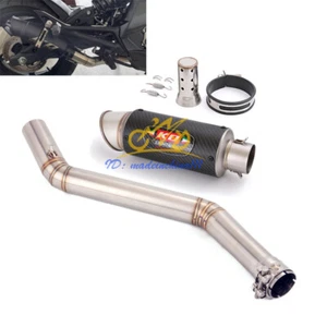 For CF-Moto 650NK 650MT 400NK Exhaust System Mid Link Pipe 51MM Carbon Muffler - Picture 1 of 14