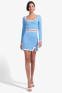 NWT NIP STAUD PEEL SKIRT & BERRY TOP IN SKY & WHITE L In the Original Packaging! - Picture 1 of 12