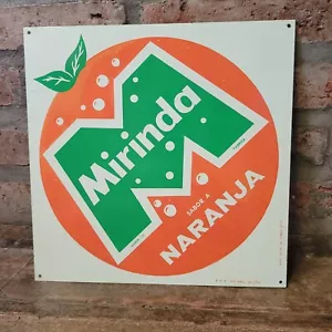 Old vintage original lithography MIRINDA SODA square sign excelent condition - Picture 1 of 3