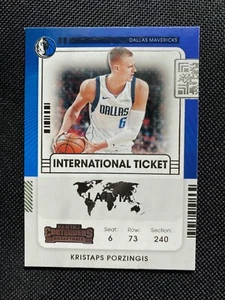 Kristaps Porzingis 2021-22 Panini Contenders International Ticket #1 Dallas - Picture 1 of 2