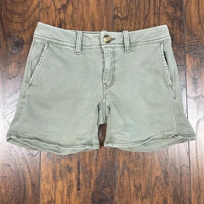 American Eagle Women's 00 Midi Shorts Olive Green Stretch - Image 1 of 4