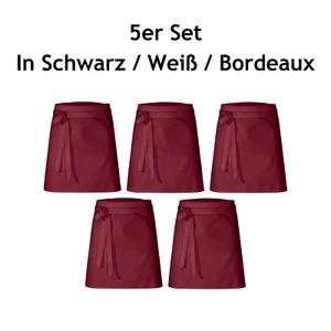 Short premium apron 50x80 cm, cooking apron unisex in white / black / Bordeaux - Picture 1 of 19