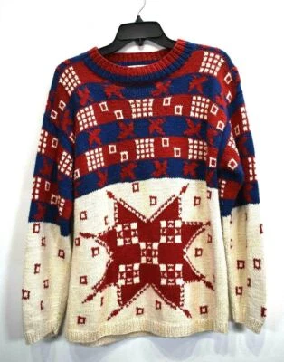 Crazy Horse II Womens Multicolor Long Sleeve Scoop Neck Knit Pullover Sweater M - Image 1 of 4