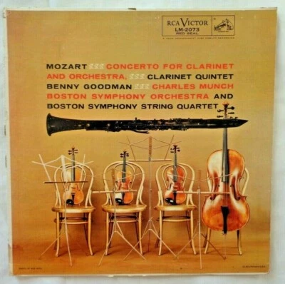 Mozart Concerto For Clarinet Goodman Munch 1957 RCA LM-2073 Shaded Dog Press VG+ - Image 1 of 4