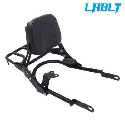 NEW Backrest Sissy Bar w/ Luggage Rack For Bonneville T100 T120 2017-2023 Black - Image 1 of 4
