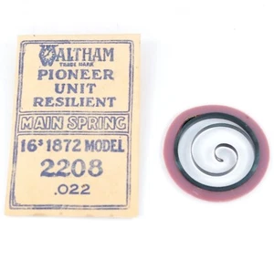Waltham 16 Size Pocket Watch Mainspring 1872 Model No. 2208 - BX1010 - Picture 1 of 2