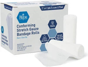 Conforming Gauze Rolls First Aid Rolled Stretch Bandages for Wounds & Injuries – - Picture 1 of 12