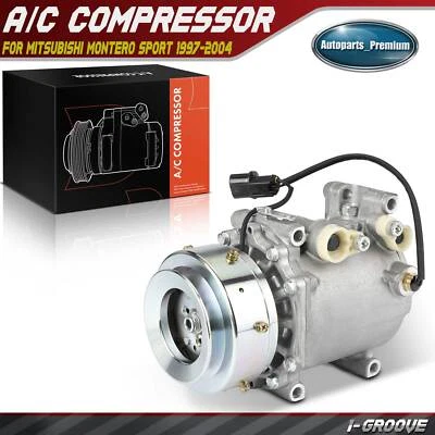 A/C Compressor w/ Single Groove & Clutch for Mitsubishi Montero Sport 1997-2004 - Image 1 of 4