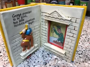 VINTAGE CURIOUS GEORGE TAKES A JOB PICTURE FRAME DECORATION ORIGINAL 1997 - Picture 1 of 7
