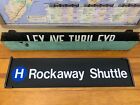 24X5 NY NYC SUBWAY ROLL SIGN H ROCKAWAY SHUTTLE BROAD CHANNEL BEACH BOARDWALK