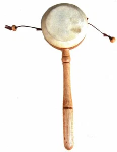 Fair Trade Handmade Pellet Rattle Drum Membranophone Indonesian Balinese tao do - Picture 1 of 6