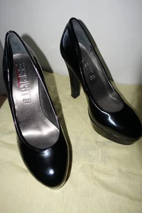 Sexy Schuhe GR. 37 Fetisch High Heels Plateau Schwarz Lack Absatz 12 cm - Bild 1 von 14