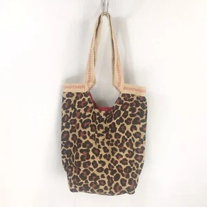 Bolso de mano con estampado de leopardo 100 % yute - Imagen 1 de 8