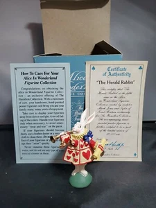 Vintage Alice in Wonderland Herald Rabbit Pewter Figurine Hamilton Metal Rare - Picture 1 of 12