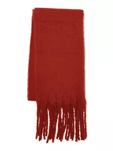 Time and Tru Damas Mujeres Manta con Flecos Bufanda Rojo Ladrillo 21 X 73 - Imagen 1 de 3